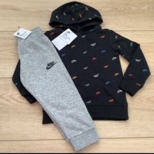 Nike Black Hoodie and Gray Sweatpants Set